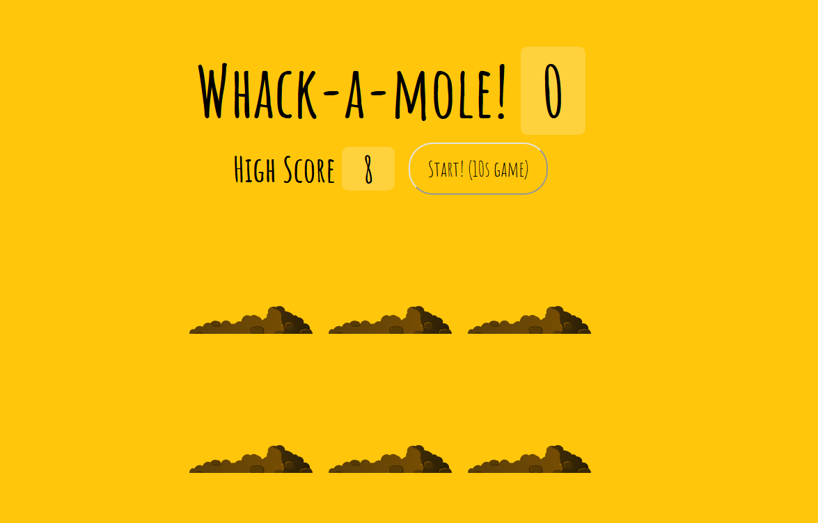 A preview of the Whack a Mole challenge